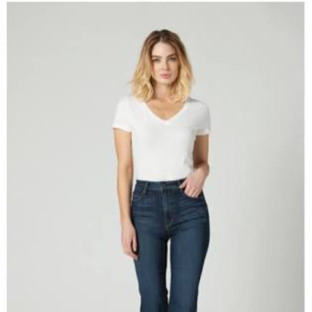 Parker Smith stretch denim straight leg denim w/5-pocket styling; single button